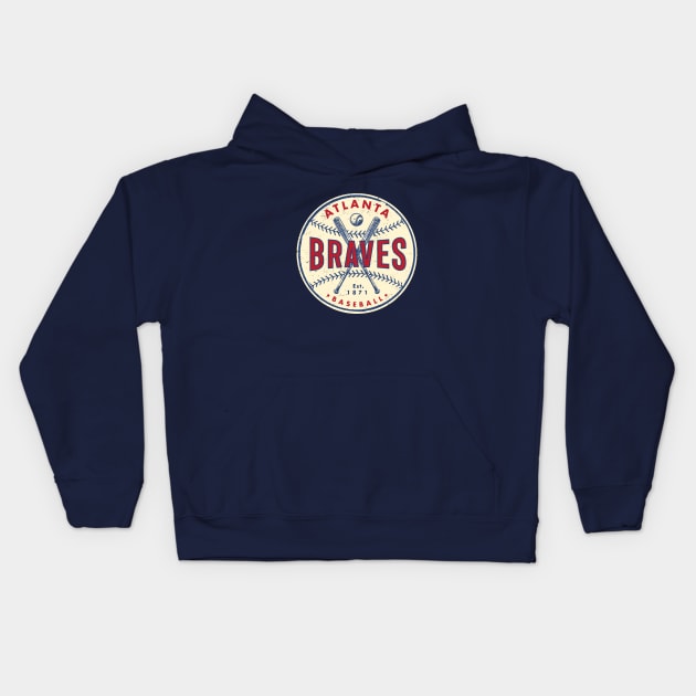 Atlanta Braves Bats & Ball by Buck Tee Original Kids Hoodie by Buck Tee